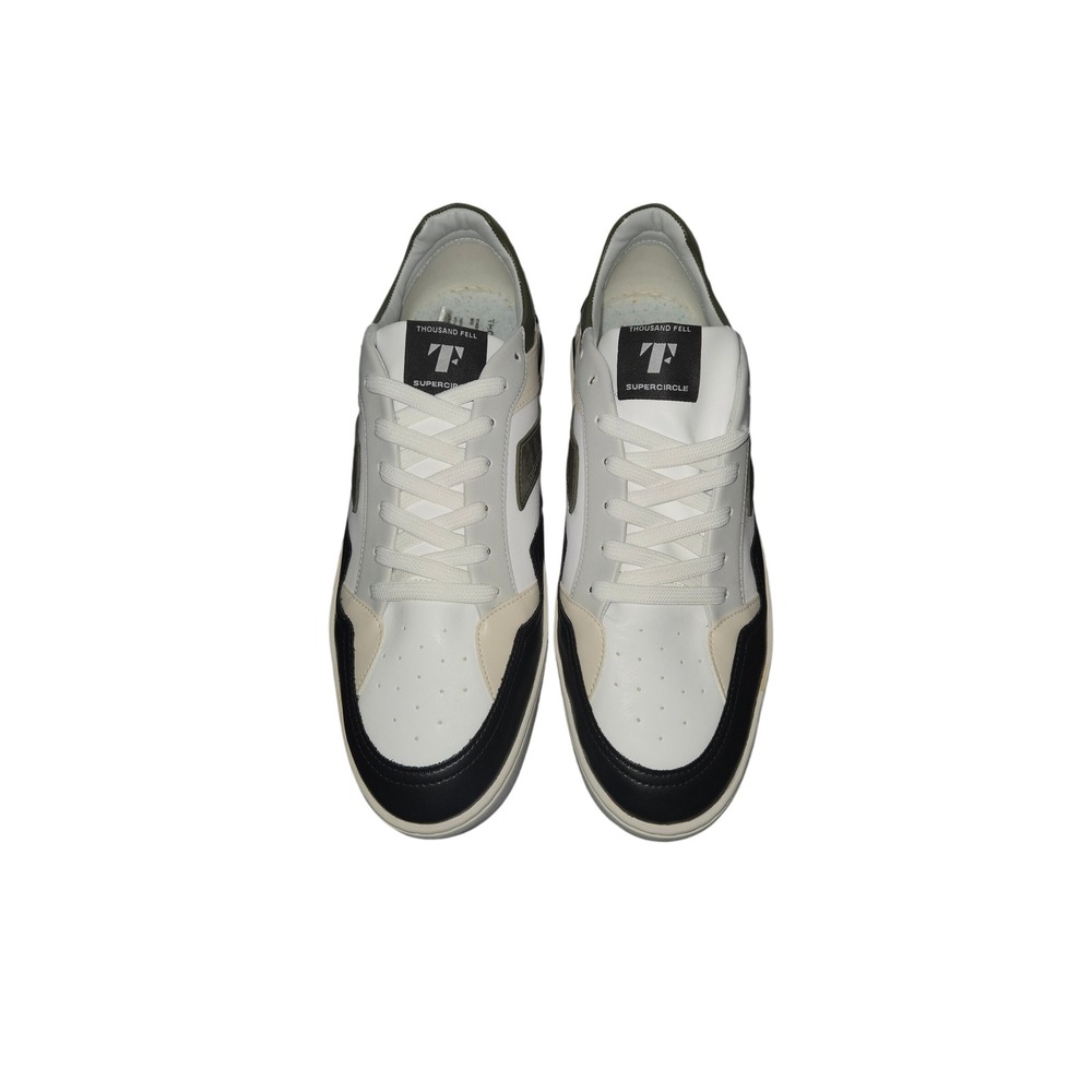 Thousand Fell Mens Court Sneakers White Black Olive Sustainable‎ Vegan Shoes 12